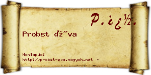 Probst Éva névjegykártya